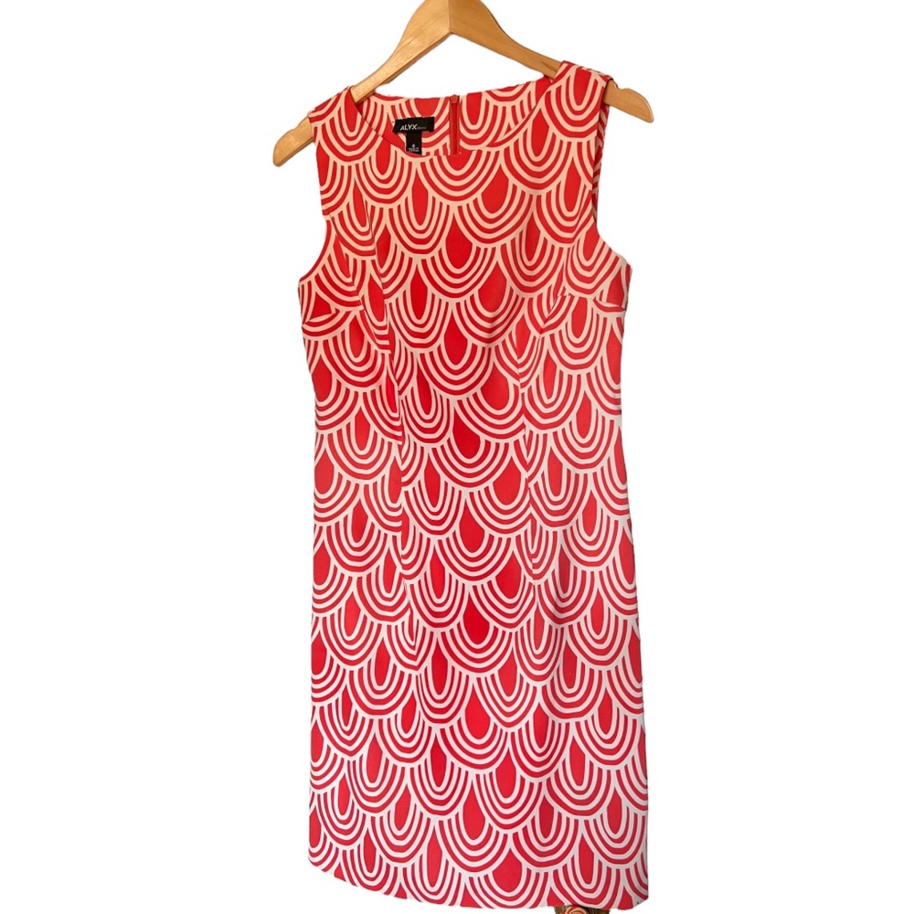 NEW! 🏷 Sheath Sz 6 Dress Coral & White